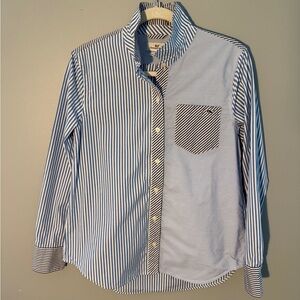 Vineyard Vines Navy and White Striped Button Down Shirt